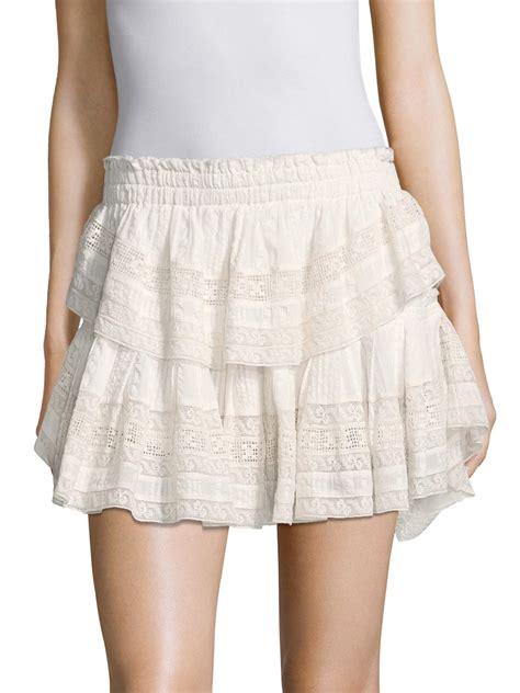 Loveshackfancy Ruffle Mini Skirt Antique White Ubicaciondepersonas