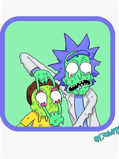 Melting Rick And Morty Sticker By Ilikejessica Redbubble