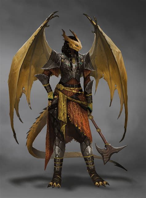 Artstation Dragonborn Matias Trabold Rehren Fantasy Character Art