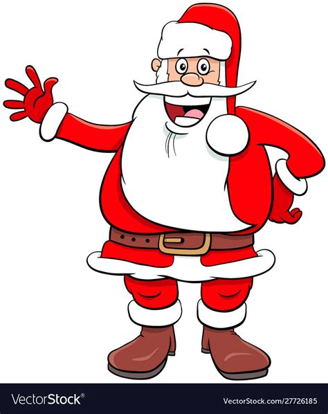 Santa Claus Funny Cartoon Character On Christmas Vector Image