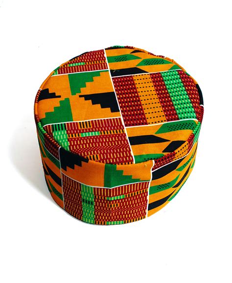 Buy African Print Kente Kufi African Kufi Hat Orangegreen Kente Online At Desertcartindia