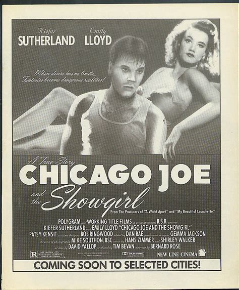 Kiefer Sutherland Emily Lloyd In Chicago Joe The Showgirl Movie Ad 1990