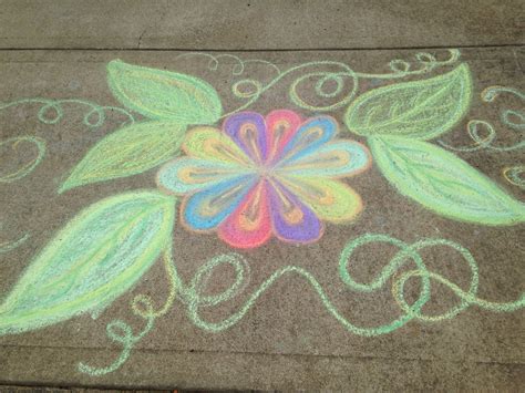 Sidewalk Chalk Floral Leaves Sidewalk Chalk Art Sidewalk Chalk