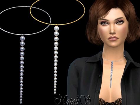 The Sims Resource Graduated Pearl Chain Choker By Natalis • Sims 4
