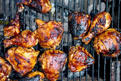 I had the opportunity yesterday to grill some chicken leg quarters on my gas grill and everybody raved about how moist they were and that the meat just fell off the bone. Barbecued Chicken Recipe - NYT Cooking