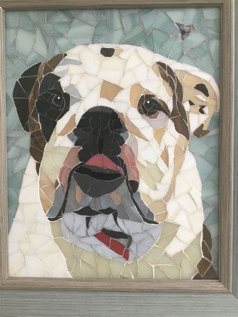 Custom Pet Mosaic Bull Dog Mosaic Animals Mosaic Crafts Art