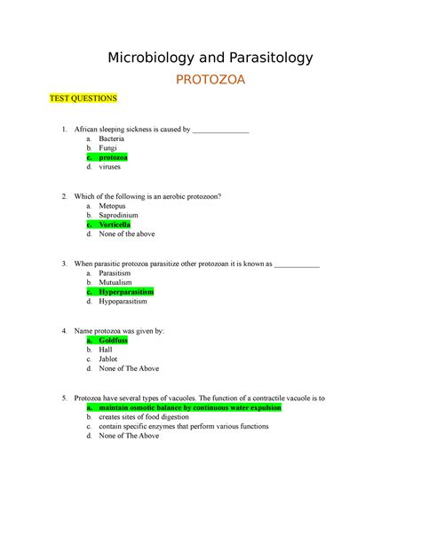 Microbiology And Parasitology 9 Microbiology And Parasitology