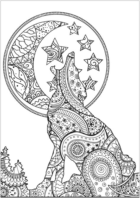 Wolf Coloring Pages For Adults Fall Animal Adult Coloring Pages Woo