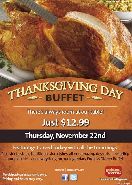 Golden corral has thanksgiving takeout meals for small groups of 4 up to groups of 12. Thanksgiving Day Buffet! | Turkey desserts, Fun desserts, Food