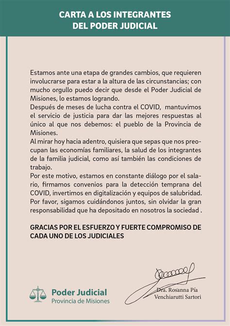 Carta A Los Integrantes Del Poder Judicial