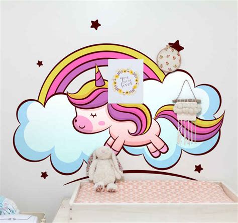 Space Colour Unicorn Fairy Tale Wall Decal Tenstickers