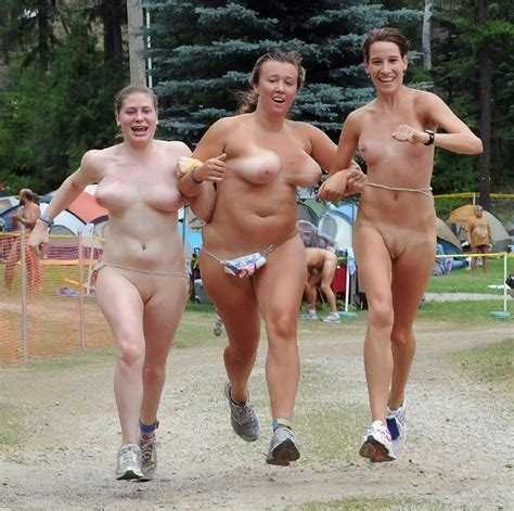 Old And Babe Nudists Playing Sport Games