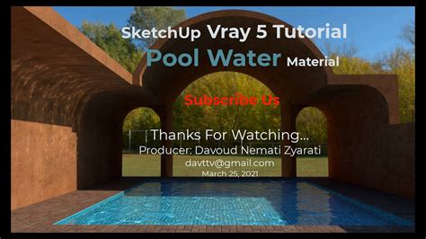 V Ray 5 Tutorial Realistic Pool Water Youtube