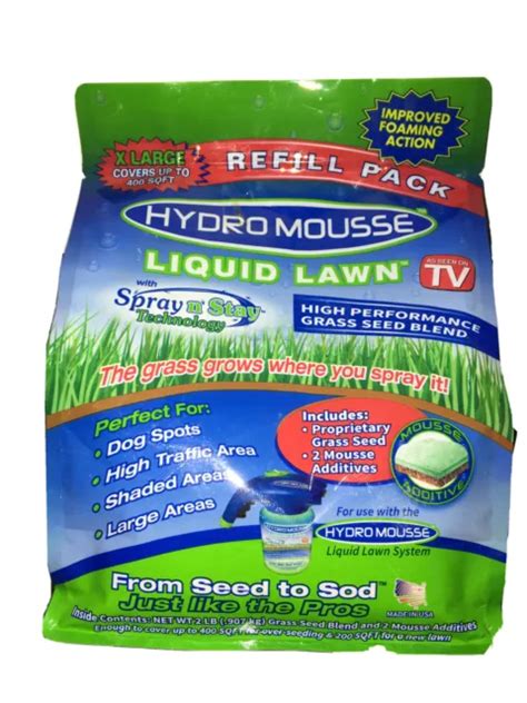Liquid Lawn Refill Hydro Mousse Fescue Grass Seed 2lb Up To 400sqft