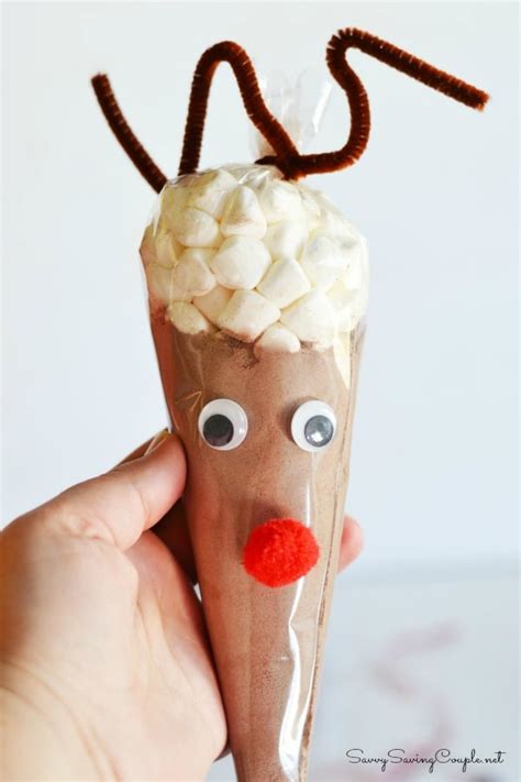 diy christmas t reindeer hot cocoa cones craft