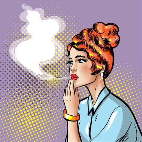 Fashionable Beautiful Pin Up Smoking Girl With Smoking Cigarette