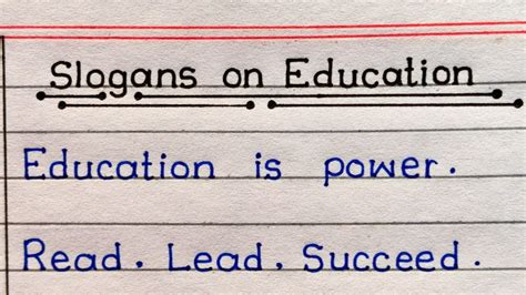 Slogans On Education In English Writing Education Slogans In English