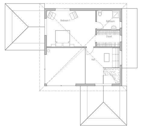Small House Plan Ch18 With Straight Lines And Simple Shapes Small House Design With Big Windows