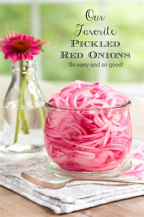 Cover and chill at least 1 hour or up to 2 weeks. Our favorite recipe for quick and easy pickled red onions. | Recipe | Pickled red onions, Red ...