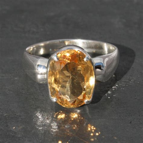Faceted Citrine Oval Ring Lumina Jewellery