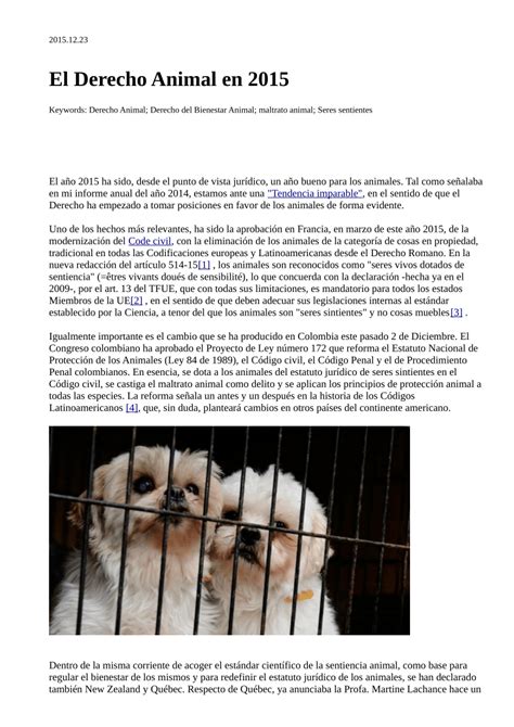 Pdf El Derecho Animal En 2015