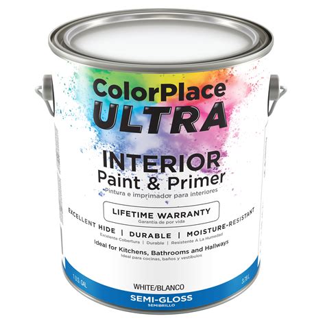 Color Place Ultra Semi Gloss Interior White Paint And Primer 1 Gal