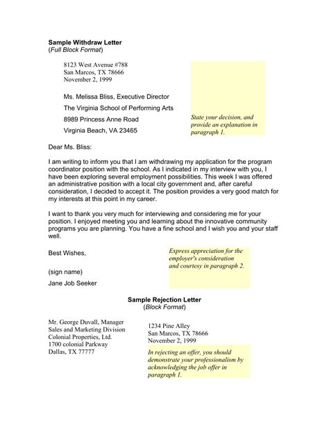 Sample Letter To Withdraw Application Database Letter Template Collection