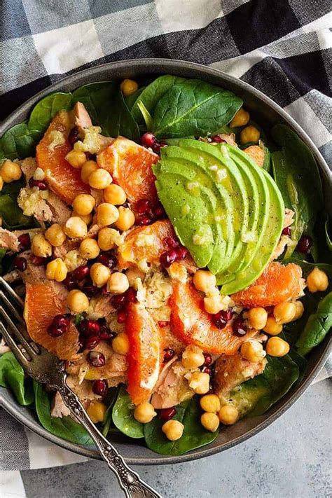 Spinach Salad With Salmon And Avocado Countryside Cravings