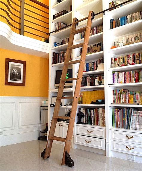 8 Clever Ways To Use A Rolling Library Ladder All Over The House Cs