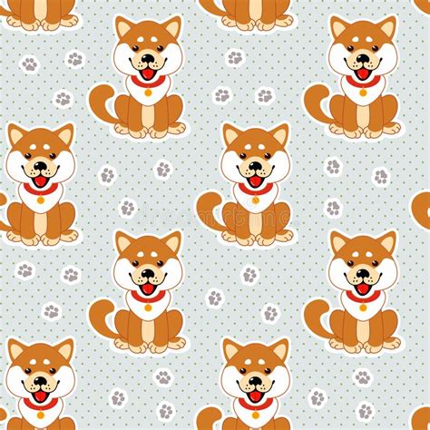 Funny Puppy Vector Seamless Pattern For Fabric Wallpaper Wrapping