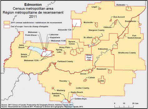Geographical Map Of The 2011 Census Metropolitan Area Of Edmonton Alberta