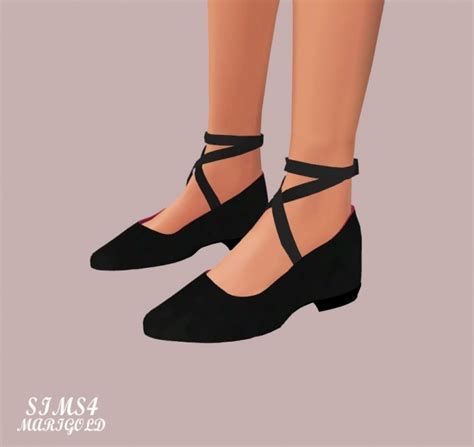 Basic Flat Shoes With X Strap High V At Marigold Sims 4 Updates