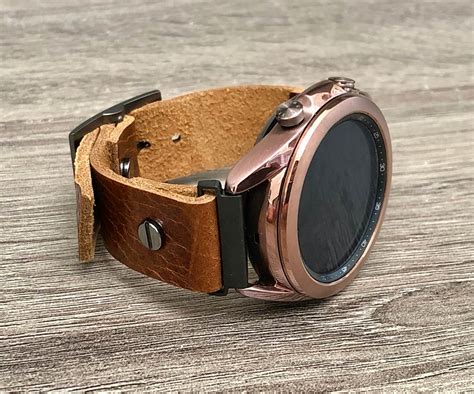 samsung galaxy watch 3 bracelet 41mm watch band grain brown etsy