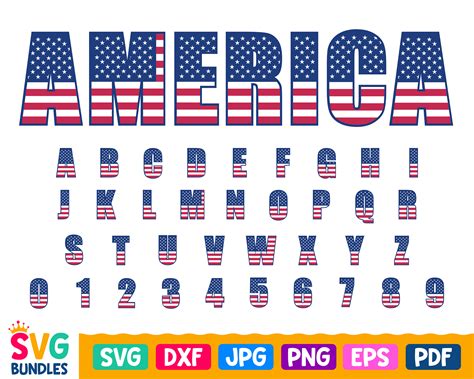 American Flag Font Svg A Z Stars And Stripes Letters Svg And Etsy