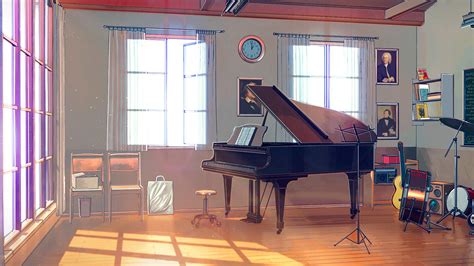 Aw49 Arseniy Chebynkin Music Room Piano Illustration Art