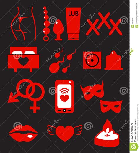 Vector Set Of Sex Shop Icons Stock Vector Illustration Of Banner