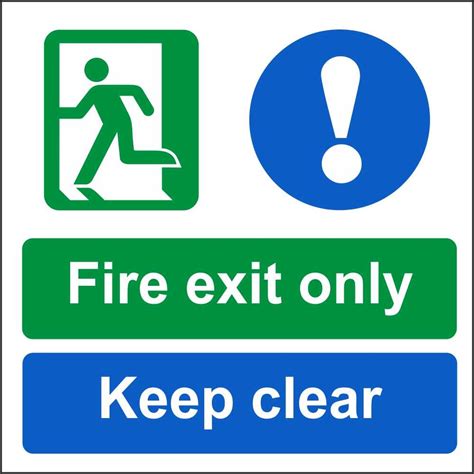 Fire Exit Only Keep Clear Signs Emergency Escape Fire Safety Signs