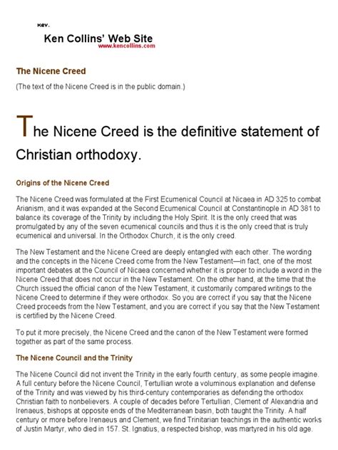 The Nicene Creed Trinity Eastern Orthodox Church