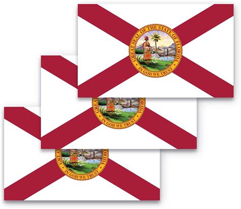 3x5 Florida Flag Sticker Florida Sticker 3 Pack Made With