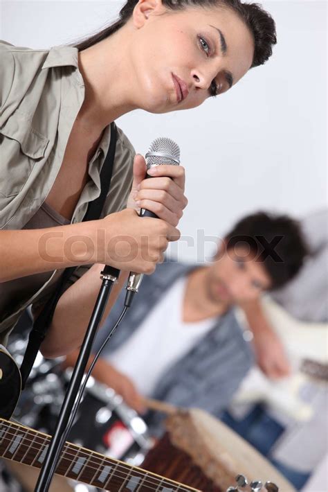 Singer In A Rock Band Stock Image Colourbox