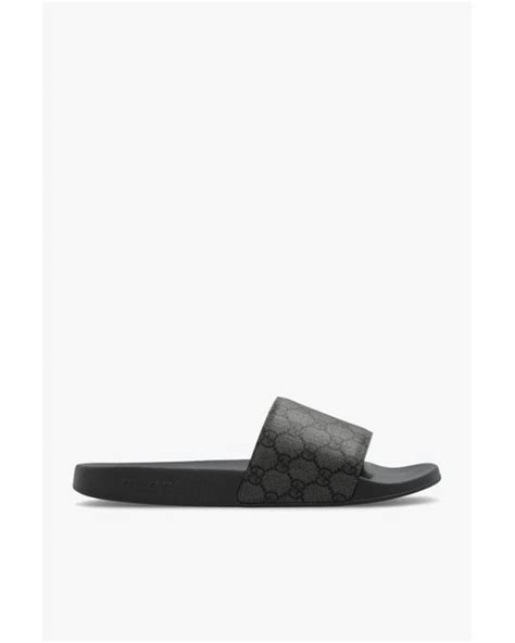 Gucci Slides With Monogram In White For Men Lyst