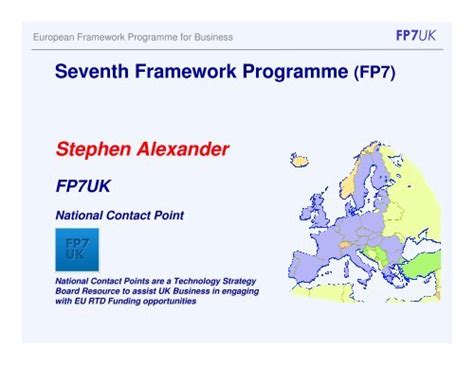 Seventh Framework Programme Fp7 Stephen Alexander