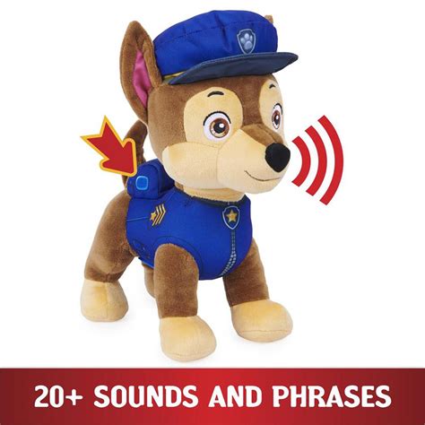 Paw Patrol Chase Plush Talking Interactive Soft Toy 30cm Tall For Ages 3