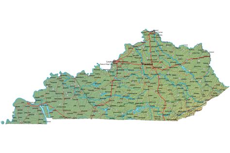 Large Detailed Map Of Kentucky With Cities And Towns Detailed Map Images