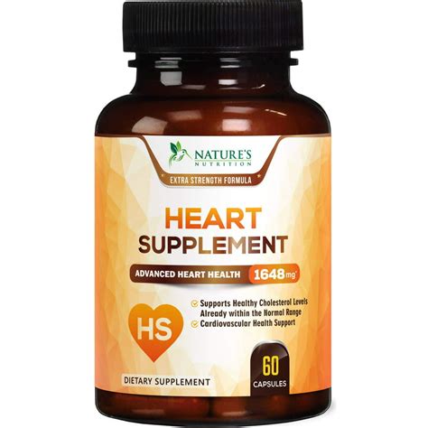Natures Nutrition Heart Supplement Highest Potency Blood Pressure