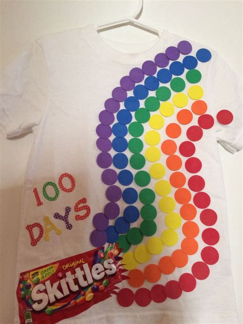 100th Day Of School Skittles Tee 100 Day Project Ideas 100 Day Shirt