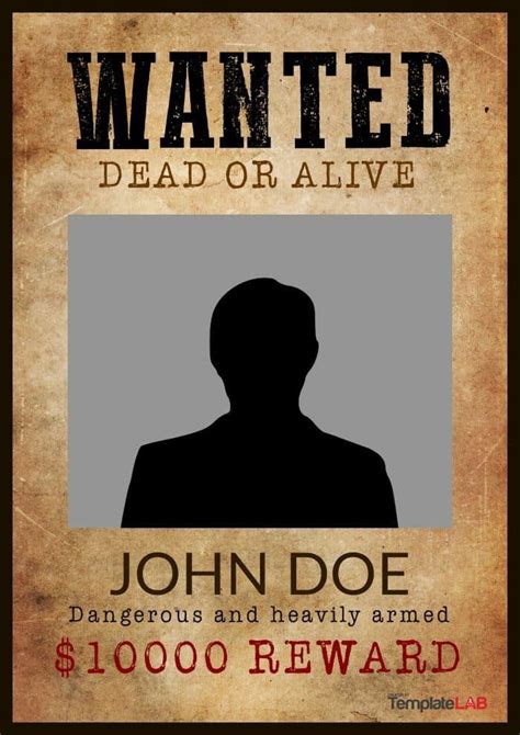 Wanted Poster Template Free Printable 29 Free Wanted Poster Templates
