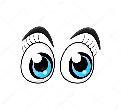 Dibujos Ojos Ojos De Personaje De Dibujos Animados Azul Con Pestañas