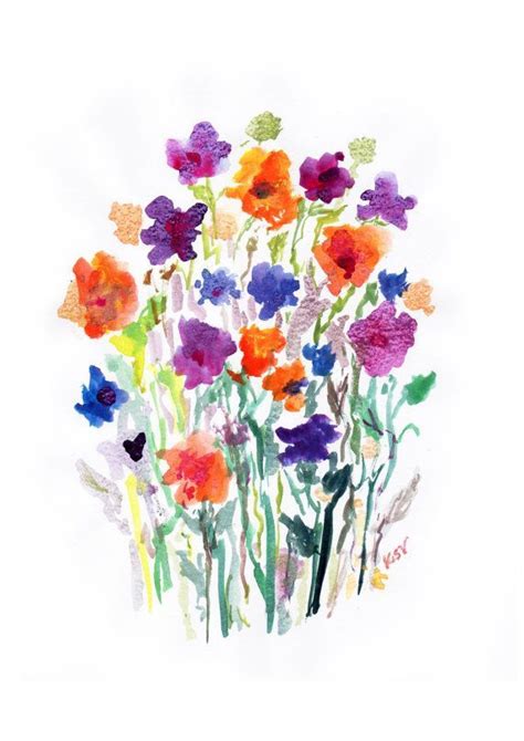 Watercolor Flower Painting Watercolor Wildflower By Belaaquarela