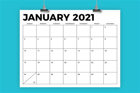 Add your notes, official holidays before you print. 8.5 x 11 Inch Bold 2021 Calendar By Running With Foxes | TheHungryJPEG.com